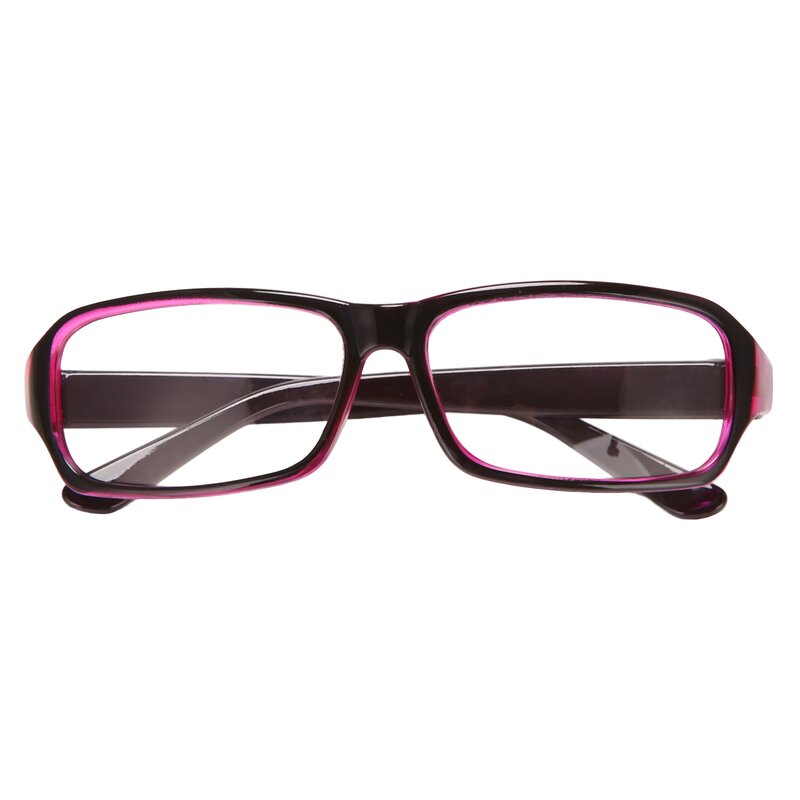 Occhiali da vista in plastica con lenti trasparenti a bordo pieno nero viola per donna uomo