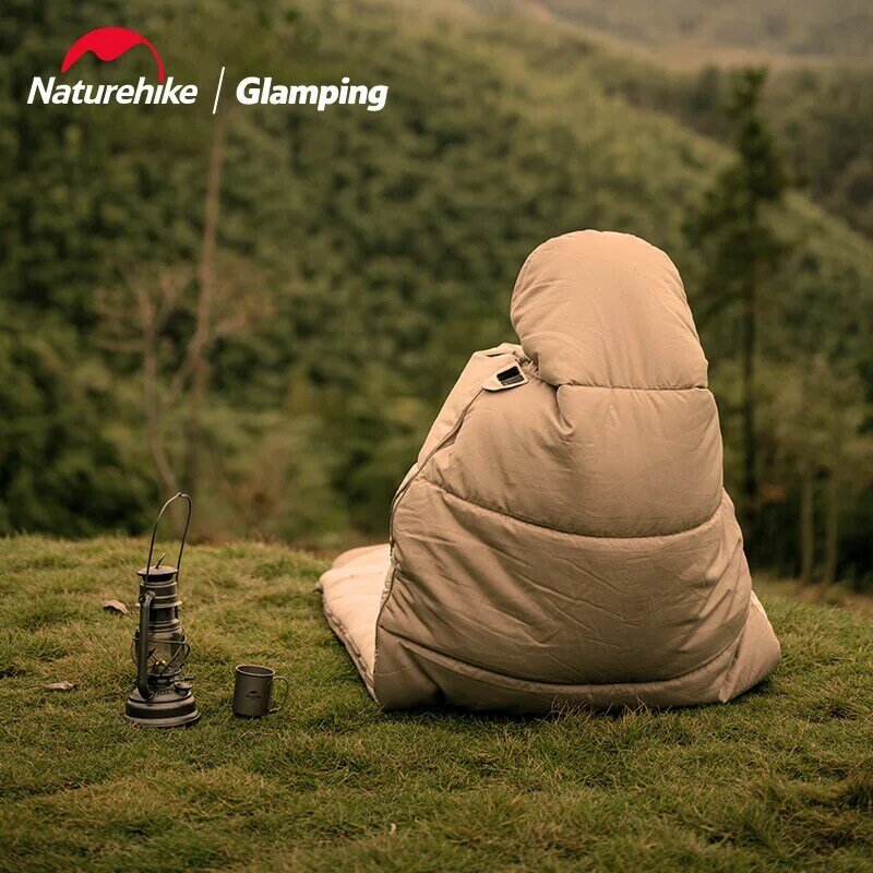 Naturehike-saco de dormir de algodón transpirable para adultos, tienda de campaña portátil para exteriores, cómoda, para Otoño e Invierno