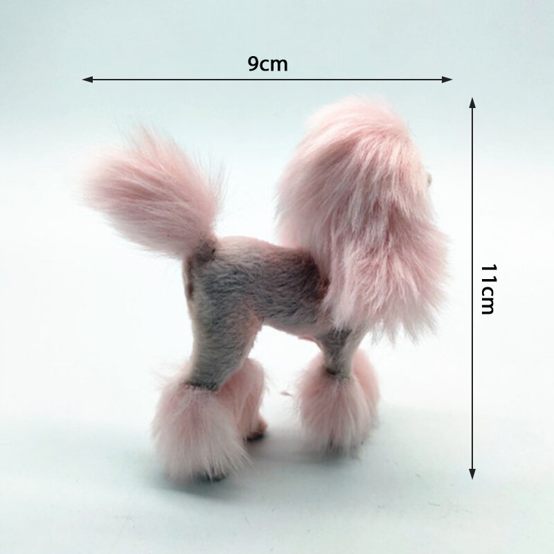 Figura de caniche de 4 pulgadas para niños y adultos, juguete de peluche de perro de simulación, modelo de simulación, manualidades de regalo, decoración del hogar