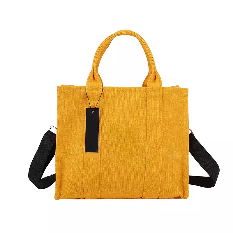 Popular retro women's bags, new contrasting color tote bags, large capacity canvas crossbody bags