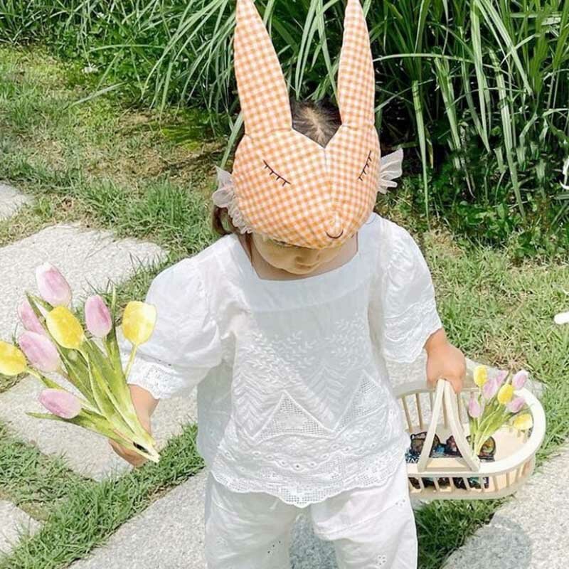 Kids Boy Girl Hat Cap DIY Funny Cartoon Rabbit Face Mask Birthday Party Dance Headwear Props Children Baby Mask