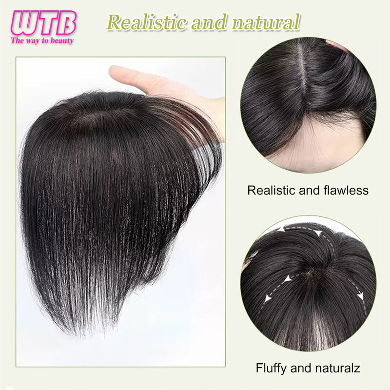 WTB Synthetic Bangs Wig Female Reissue With Bangs Natural Lifelike Bangs Wig Cover White Hair Suitable For Daily Wear