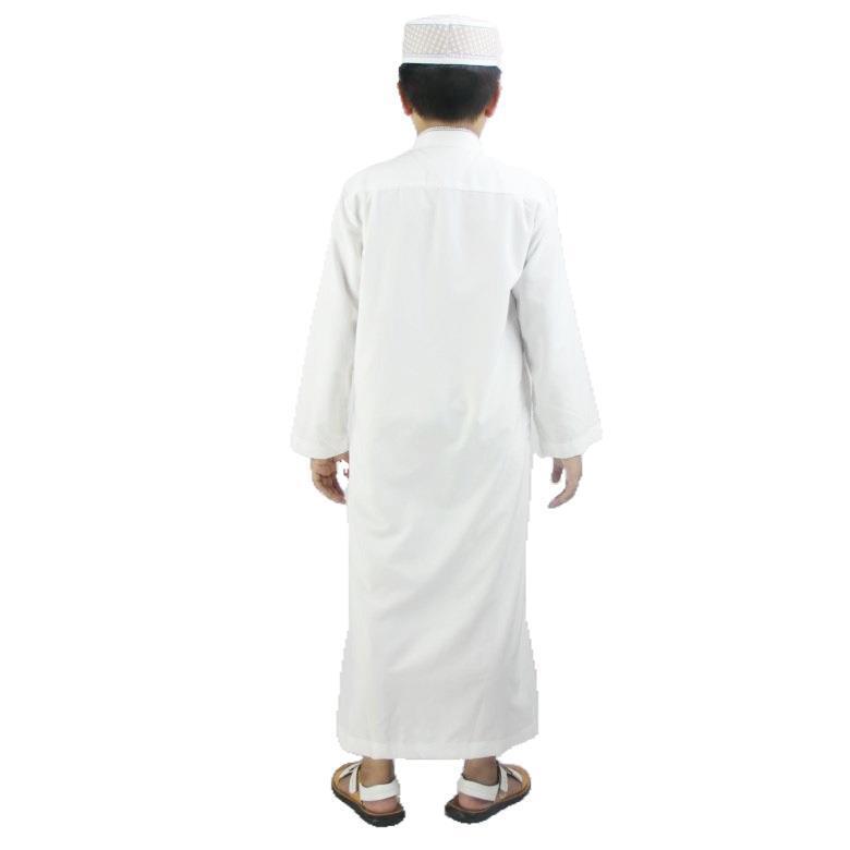 Мусульманский халат для мальчиков, полиэстер, удобное мусульманское традиционное платье из Джубы, платье с вышивкой, белое Молитвенное платье
