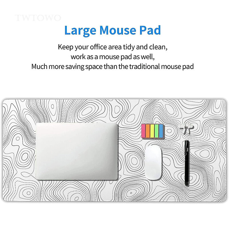 Mouse Pad Gaming Black And White Contours XL Computer HD Home Mousepad XXL keyboard pad Carpet Non-Slip Soft Computer Mouse Mats