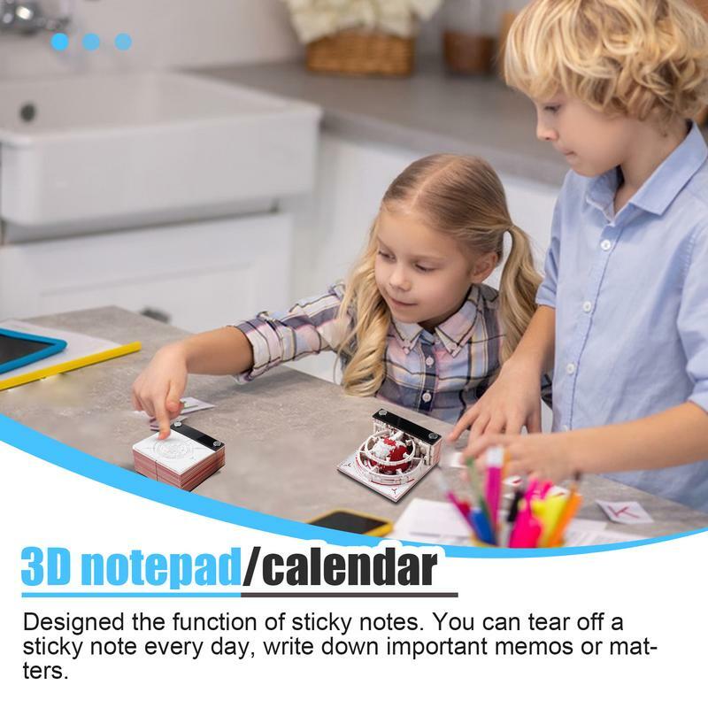 Artistic Calendar Pad Note DIY Paper Notes 3D Art Notepad Hand-Tear DIY Post Notes Notepad Creative 3D Paper Card Craft