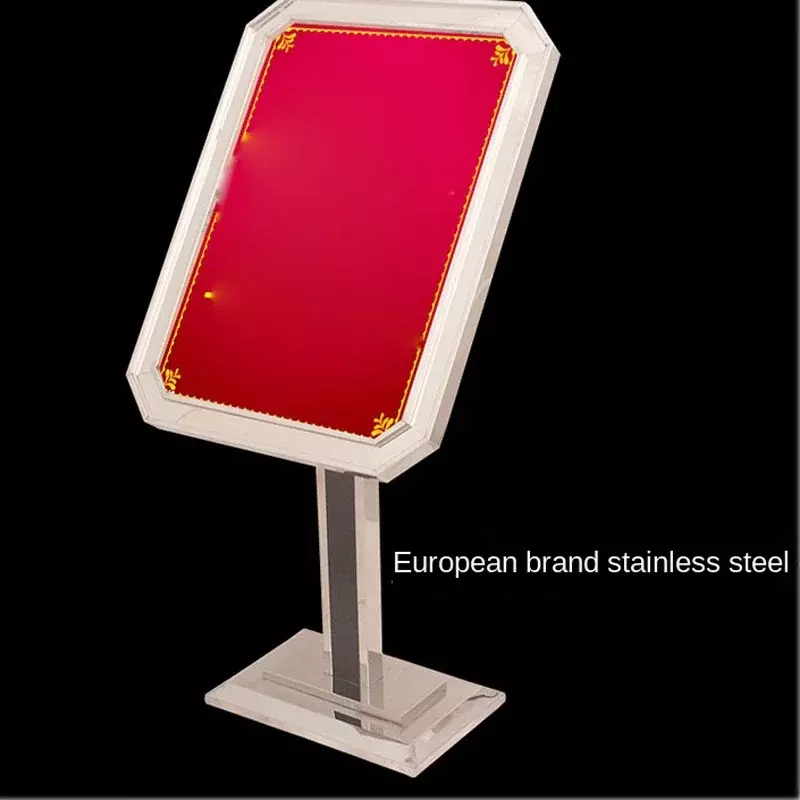 Vertical Stainless Steel Signboard Billboard Guide Water Sign Display Frame Landing  Sign In The Lobby of The Hotel