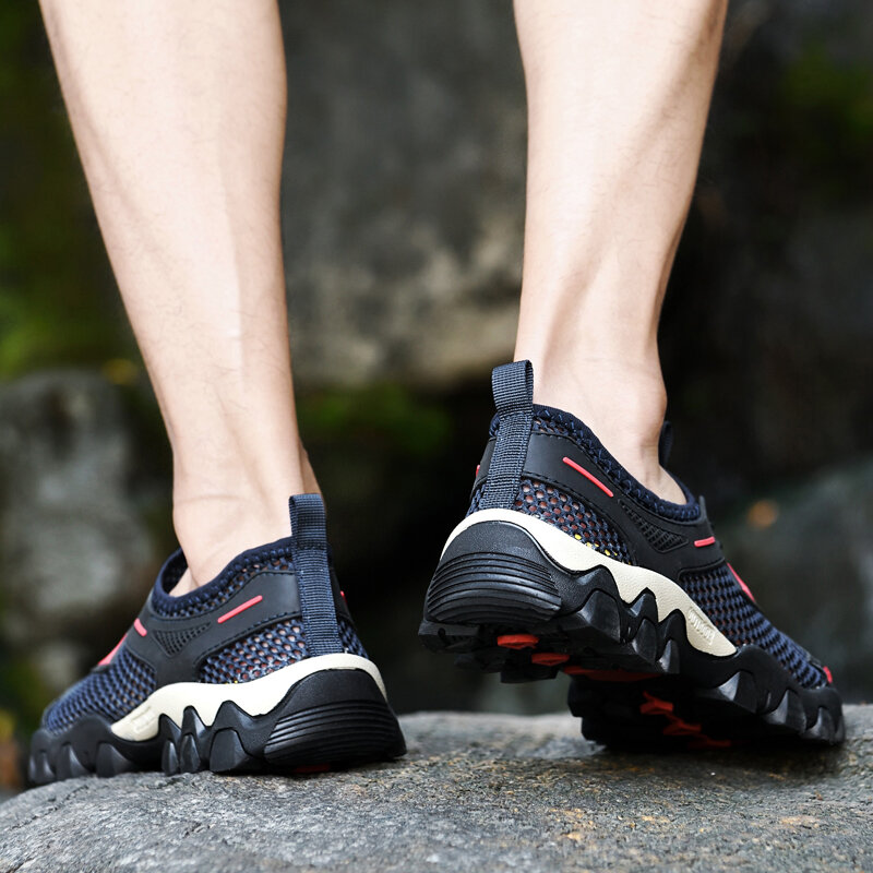 Calçado desportivo de caminhada antiderrapante masculino, vadear montanha, moda ao ar livre, casual, novo, verão, 2024
