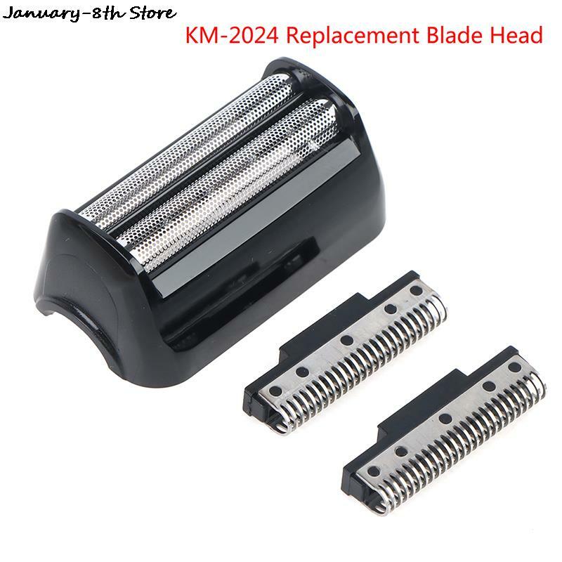 1 conjunto de barbear elétrico KM-2024 lâmina malha net original substituição lâmina barbear cabeça para barba dos homens barbear peças