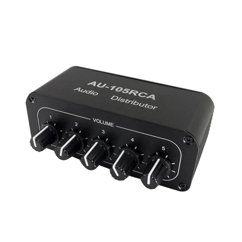 Stereo Audio Distribuidor, Audio Mixer, Amplificador de Potência Ativo, 1 Entrada, 5 Saída, RCA Splitter, 5CH
