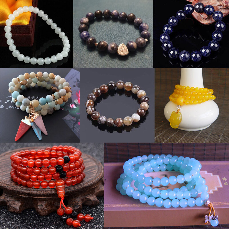 Perles en pierre naturelle, 45 styles, vernis mat, Agata Picasso Howlite, quartz, pour la fabrication de bijoux, bricolage, Bracelet, minéraux