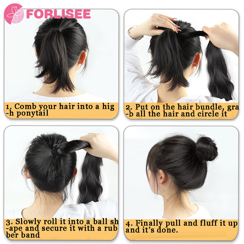 FORLISEE обмотка шарик кольцо для волос парик бутон волосы булочка натуральные пушистые волосы объем низкий галстук искусственная сумка для волос