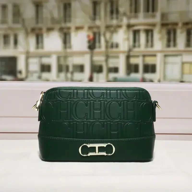 กระเป๋าหนังแท้คุณภาพดีแบรนด์หรู CHCH hchc 2024แฟชั่นใหม่กระเป๋าสะพายไหล่คาดลำตัวสีเดียวกระเป๋าดีไซเนอร์