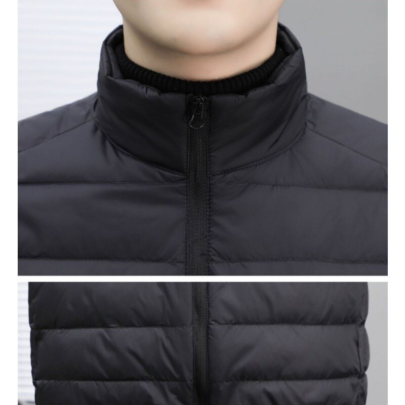 Jaqueta curta masculina com gola alta, parkas quente, casaco de alta qualidade, outwear de cor pura, casaco solto de lazer, inverno, novo, 2023