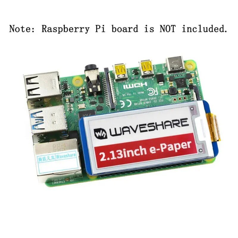 RPI Raspberry Pi 0 Zero 2 W 0W 0W 2 W 3B 4 모델 B 5 용 Eink 스크린 디스플레이 HAT 키트, 확장 보드, 2.13 인치 3 색