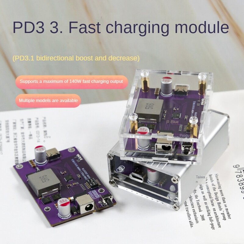 PD3.1 140 Вт внешний аккумулятор DIY модуль 2S/3S/4S/5S/6S переключаемый IP2366 двунаправленный усилитель литий-ионной батареи, модуль быстрой зарядки, прочный