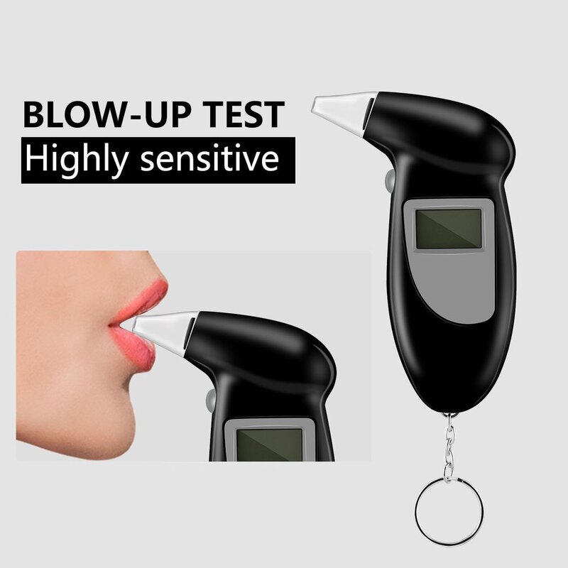 New Digital Alcohol Breath Tester  Analyzer Detector Test Keychain Breathalizer Breathalyser Device LCD Display