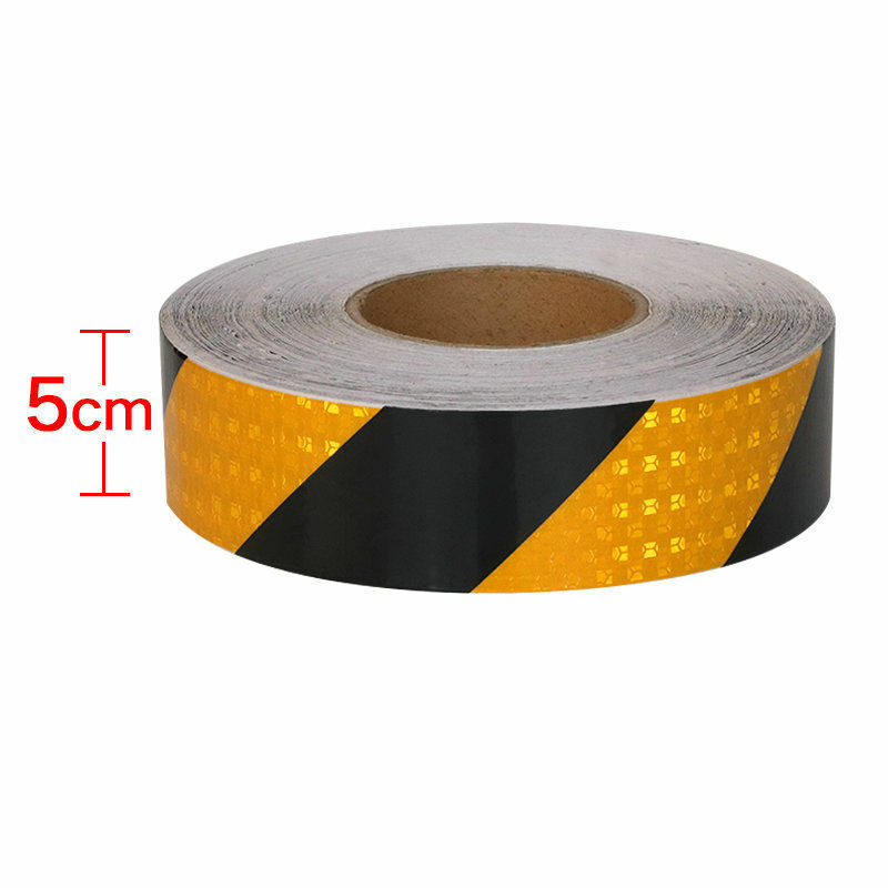 Zwart Geel Reflecterende Tape Sticker Zelfklevende Auto Veiligheidswaarschuwing Reflecterende Film Truck Tape