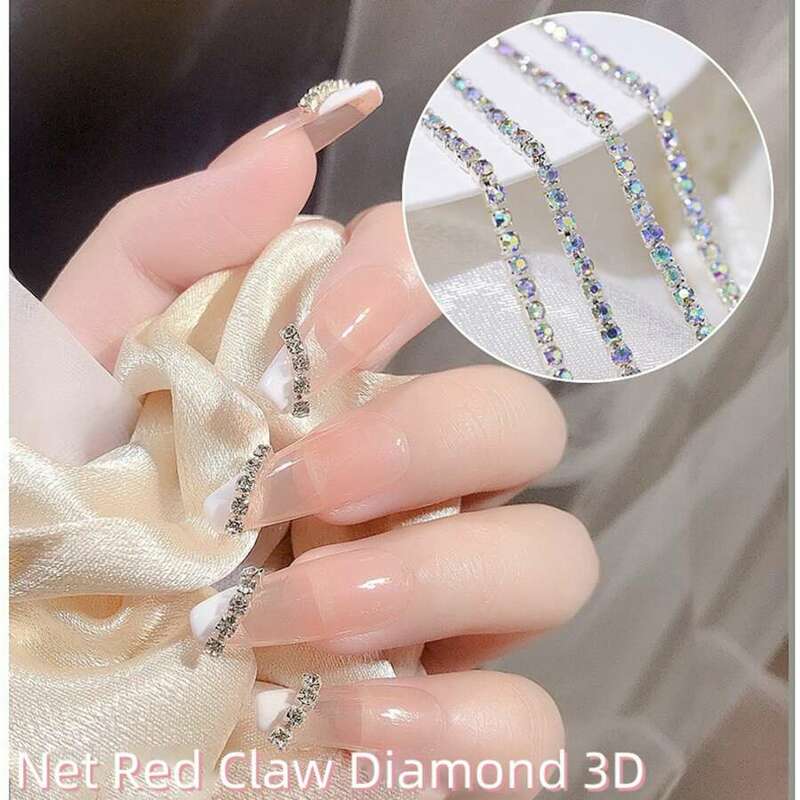 Diamantes de imitación de cristal 3D SS6, cadena de copa embellecedora, cinta de Arte de cristal para uñas, joyería DIY, 10 yardas, 17 colores