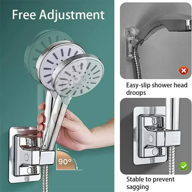 Końcówka prysznica ABS uchwyt ścienny stojak na prysznic do montażu samoprzylepny regulowany obrotowy uchwyt ręczny akcesoria łazienkowe