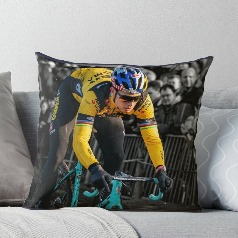 Wout van Aert in action! Throw Pillow pillow cover christmas Cushions For Decorative Sofa Decorative pillow case