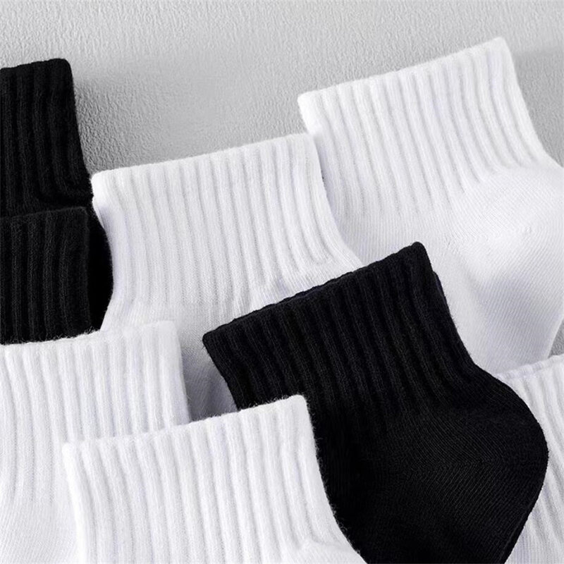 5/10/20 Pairs Classic Black White 95% Cotton Breathable Short Socks Summer Thin Fashion Low Tube Socks Anti Odor Ankle Socks Men