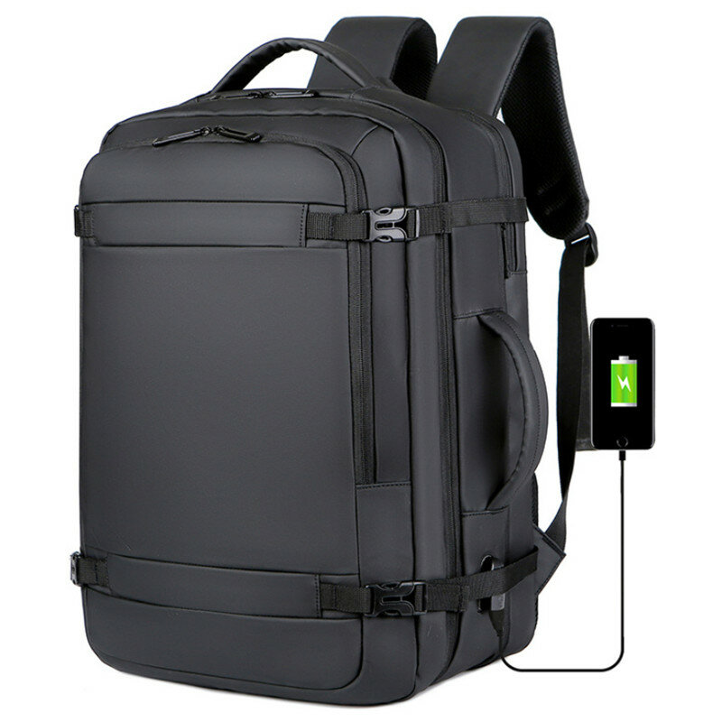 Mochila de viaje LExpandable USB para hombres, bolsas de transporte aprobadas por vuelo para aviones, resistente al agua, duradera, 17 pulgadas, 40