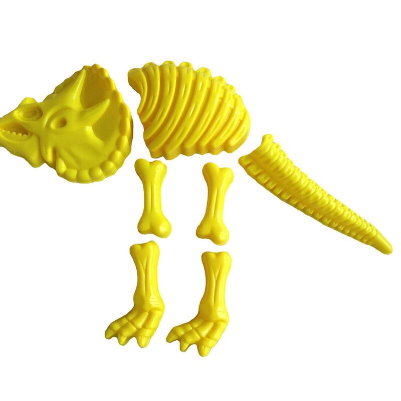 7Pcs Play Sand Skeleton Dinosaur Toys Travel Toys Beach Accessories Beach Toy Model Set Outdoor Games for Boys Girls Children