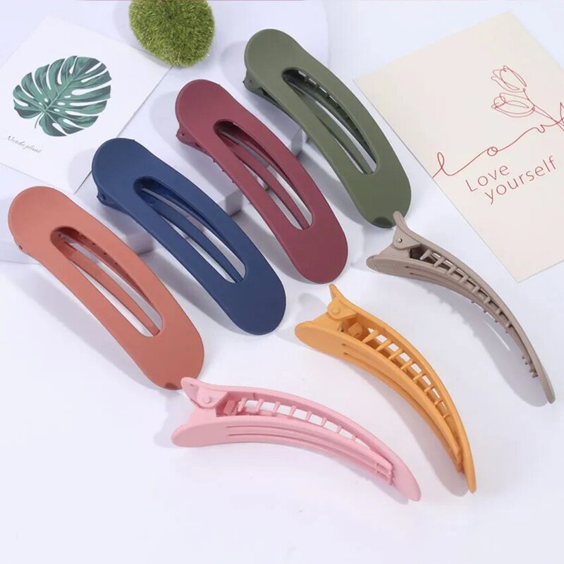 1PC Korean Frosted Large Hair Clips For Women Girl Hair Accesories Fashion Color Solid Hairpins Toothed Non-Slip Bb Barrette
