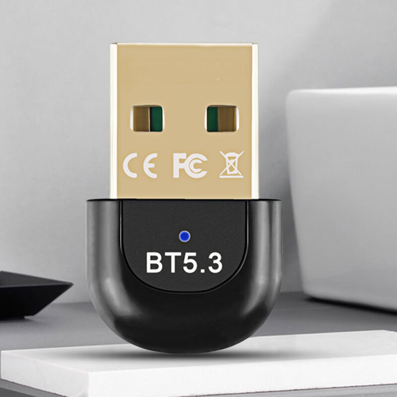 Adaptor Bluetooth untuk Pc Usb Bluetooth 5.3 penerima Dongle Bluetooth 5.0 untuk Speaker Mouse Keyboard musik pemancar Audio