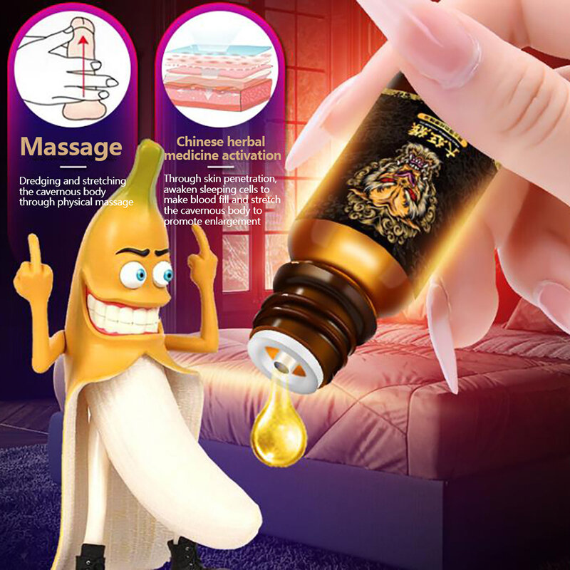 Men Penis Enlargement Oil Enhancers Bigger Pene Extension Cream Growth Massage Oil Extender Male Big Dick Erection Gel Body Oil