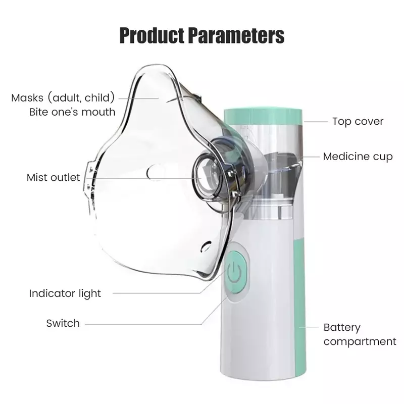 Przenośny Nebulizator ultradźwiękowy medyczny cichy rozpylacz Nebulizator Inhalator Inhalator nawilżacz Nebulizator