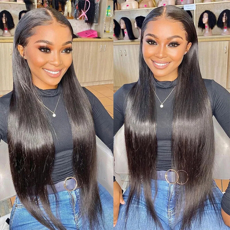 Straight Lace Front Wigs 13x6 HD Transparent Lace Frontal Wig Pre Plucked Remy 13x4 Brazilian Straight Human Hair Wigs For Women