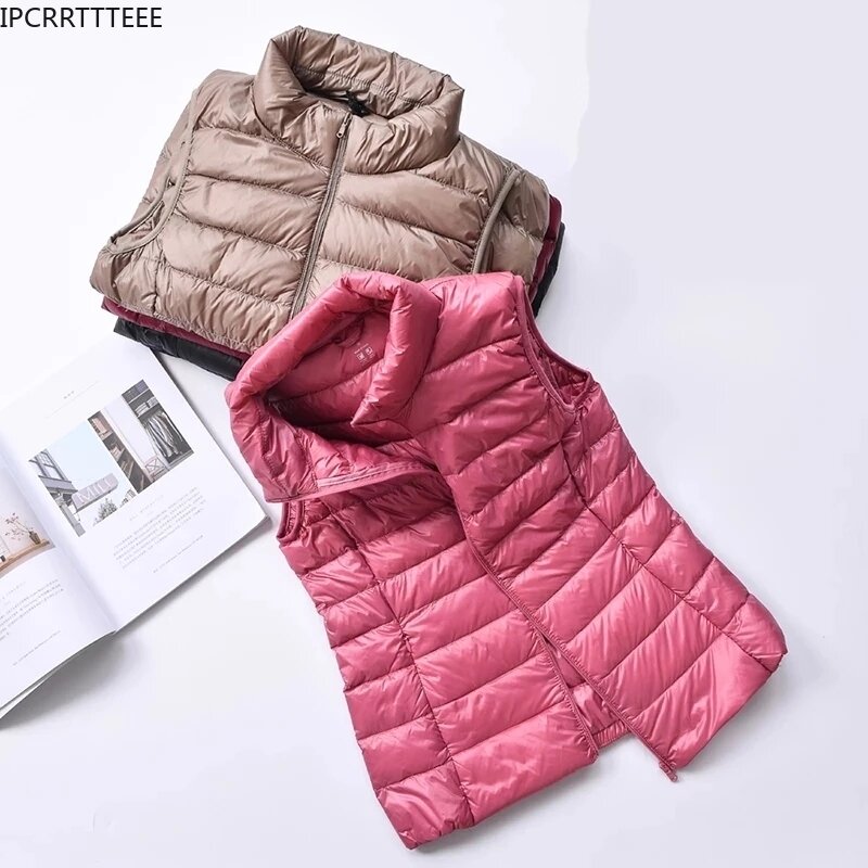 2022 New Autumn Winter Women giacca in piumino d'anatra ultraleggera donna 90% cappotto senza maniche in piumino d'anatra bianco