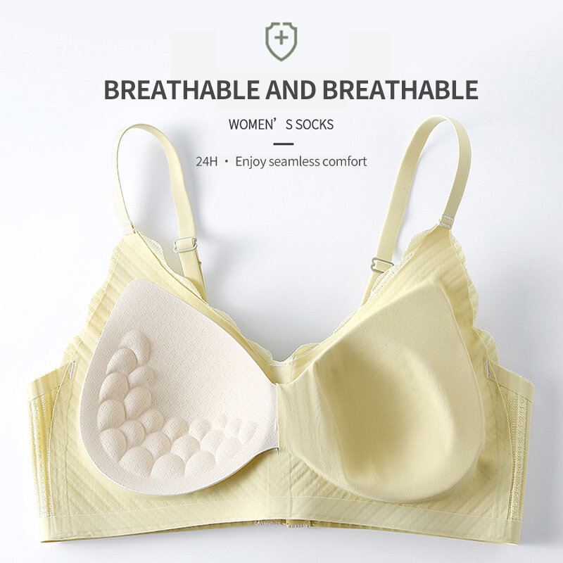 Small chest gathered lingerie women no trace of steel ring vice breast anti-sagging ultra-thin adjustment of the summer bra is l