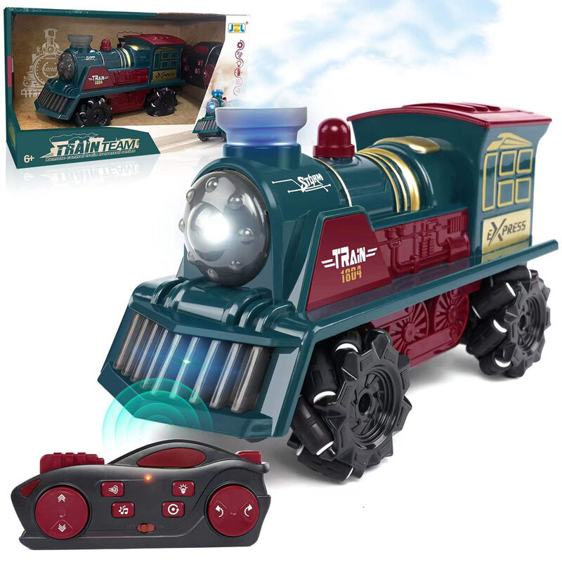 Elektrische Eisenbahn König klassische Personenzug Simulation Wasser Dampf Lokomotive Spielset batterie betriebene Jungen Spielzeug für Kinder