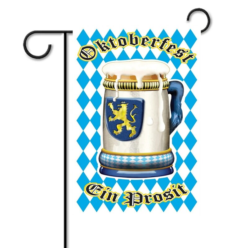 Добро пожаловать в Октоберфест, Садовый флаг, Баварская пивная кружка, домашний флаг, двусторонний праздничный двор, уличное украшение для патио, лужайки