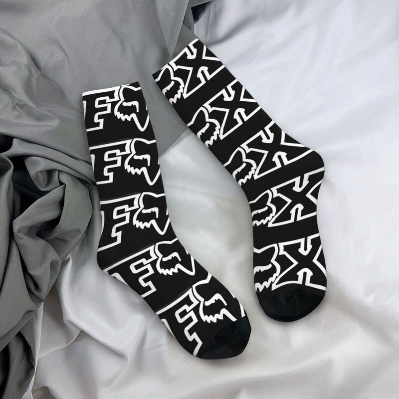 Divertenti calzini da uomo divertenti e divertenti retrò Harajuku F-Fox Racing Hip Hop novità Seamless Crew Crazy Sock Gift stampato