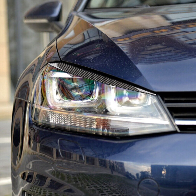 1 pasang lampu depan mobil penutup alis kelopak Trim cocok untuk VW Golf 7 GTI MK7 2017 2016 2015 2014 2013