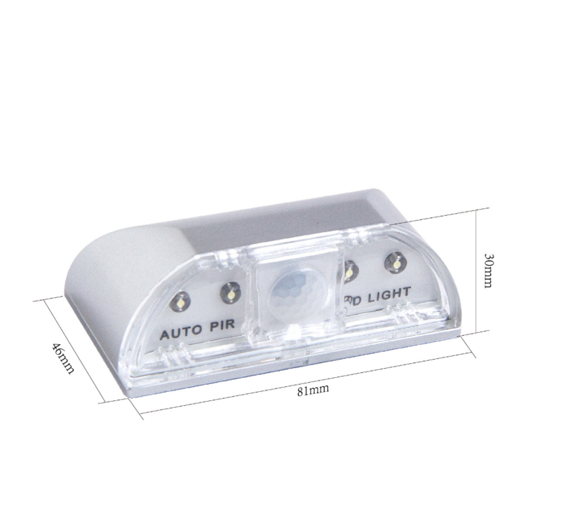 Cerradura inteligente LED para puerta, Sensor de luz automático, Control de cuerpo infrarrojo, bolsa de armario de inodoro, plástico blanco plateado para el hogar
