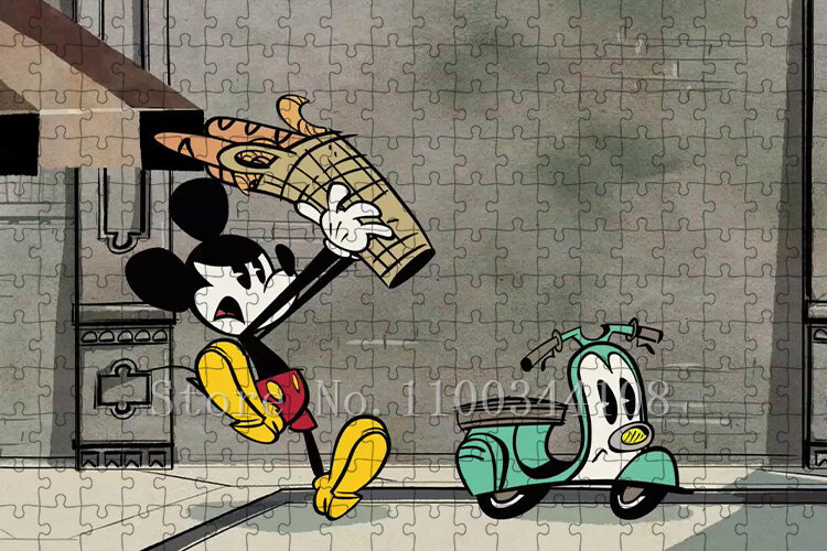 Disney Cartoon puzzle dla dzieci Mickey Minnie Mouse 300/500/1000 szt. Papierowych puzzli edukacja dzieci zabawki do gier