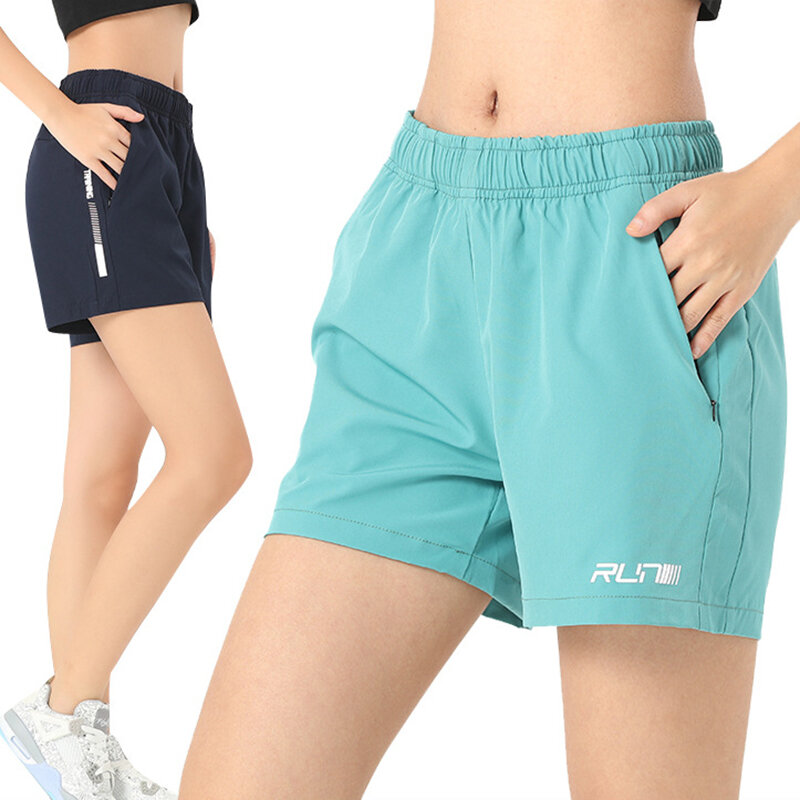 Sports Shorts Men Women Camping Hiking Outdoor Quick Dry Fitness Exercise Training Running Five-Point Zipper Pocket Short Pants