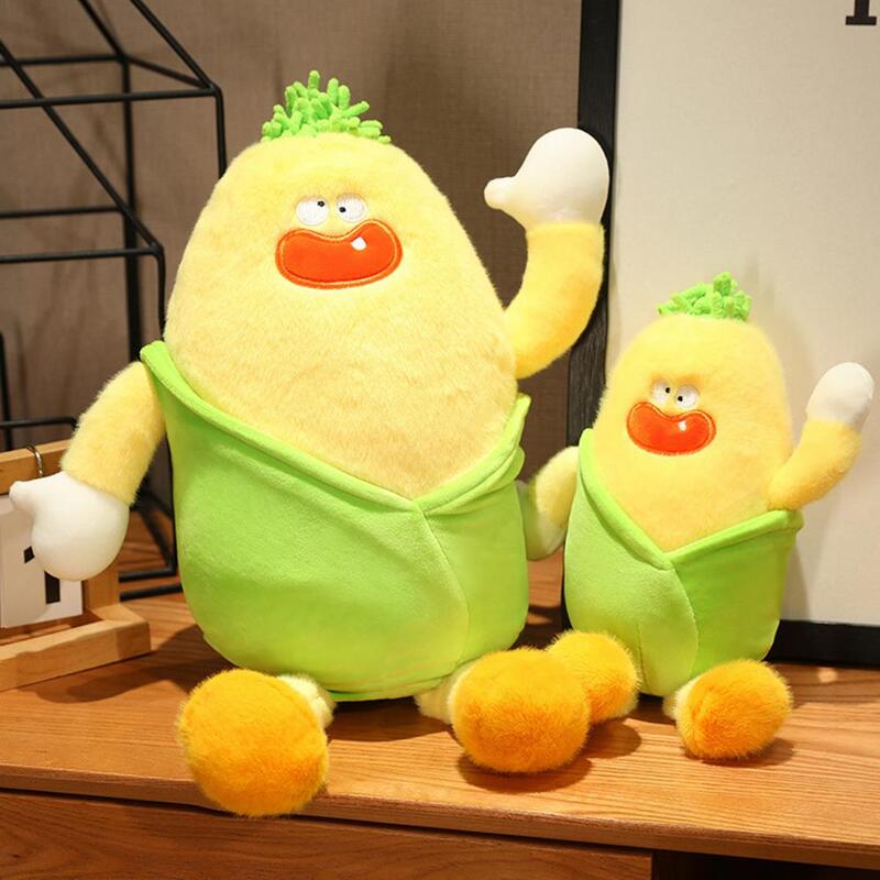 Cute Corn Plushie Adorable Stuffed Corn Plush with Long Legs Soft Fluffy Vegetable Plushie Doll for Home Decoration Kids Comfort