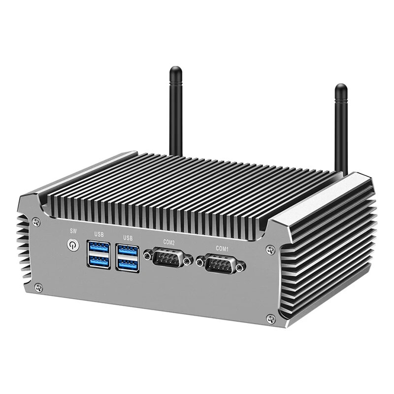 Helorpc 2 lan2com Mini PC industriale con supporto Inter i5-5200U/I7-5500U Win10/11 Linux Pfense WiFi Firewall Computer senza ventola