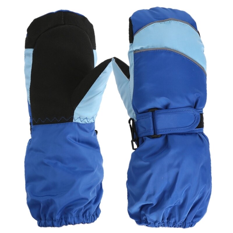 Дышащие лыжные перчатки с регулируемым ремешком и пряжкой, снежные варежки, перчатки с разделенными пальцами для мальчиков и на