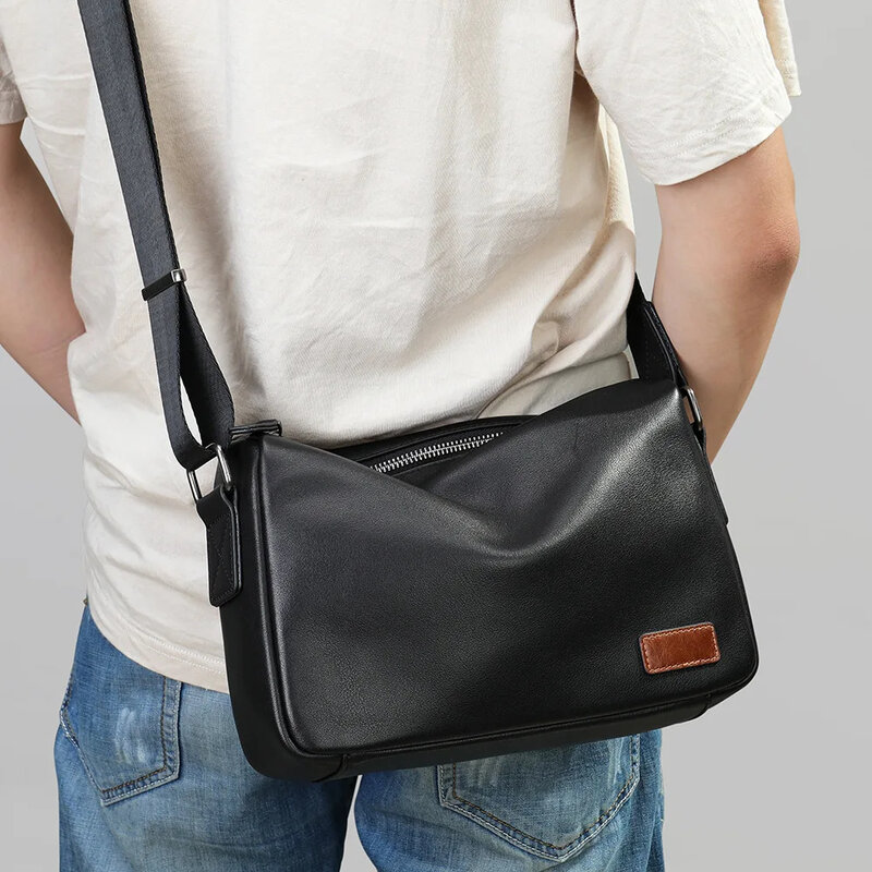Fashion Men's Bag Shoulder s for Outdoor Summer Phone Pouch Sling Man Male Crossbody Pack Genuine Leather