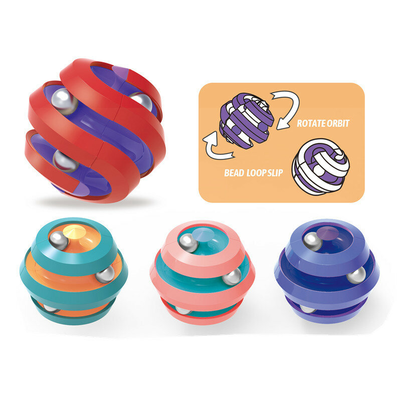 Antistress Slider Fidget para Crianças, Brinquedo Sensorial, Stress Relief, Metal Decompression Ball Spinner, Redução de Pressão
