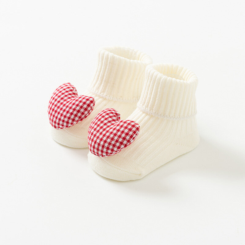 Baby socks spring and autumn non-slip floor socks newborn baby socks in the tube cartoon 3D doll toddler socks 0-24 months