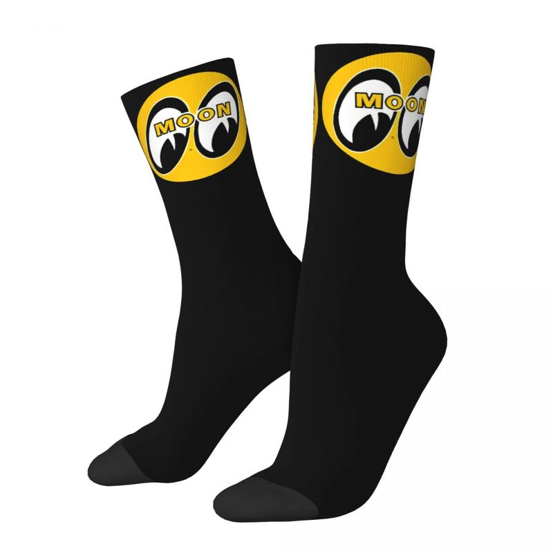 Mooneyes kaus kaki uniseks nyaman dengan Logo klasik, kaus kaki lari, kaus kaki motif 3D, kaus kaki gaya jalanan, kaus kaki gila