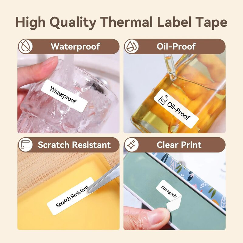 Recambio de rollo de papel oficial para impresora Niimbot, papel transparente, impermeable, Color blanco, D11, D110