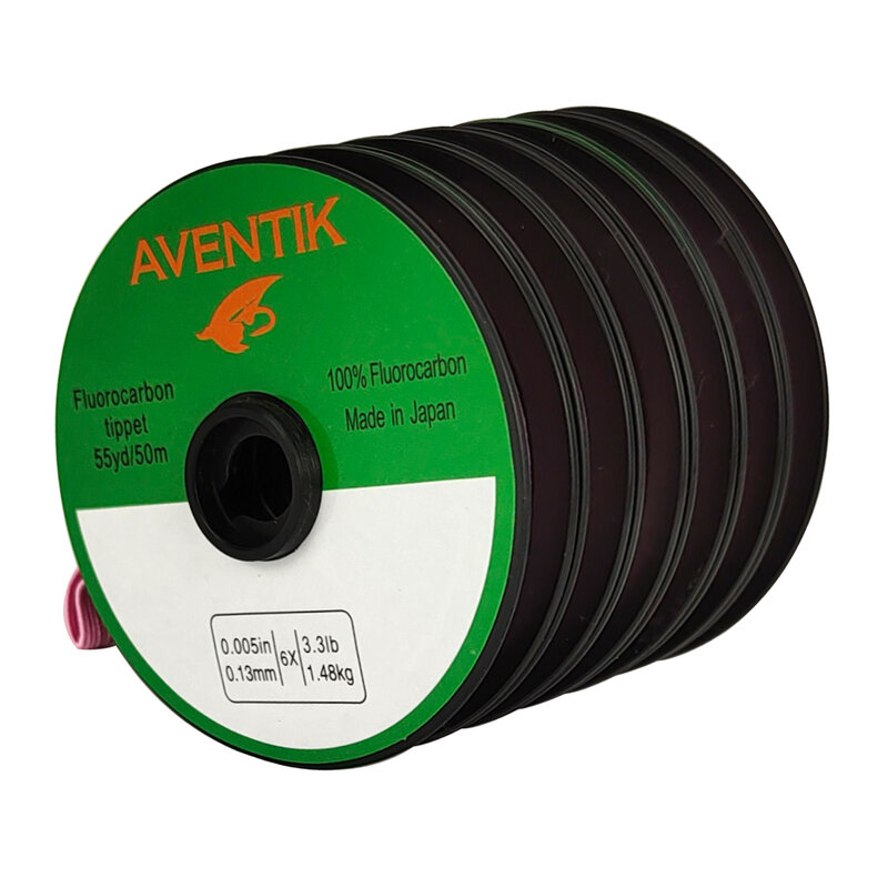 Фторуглеродный поводок Aventik 50 м/55yd 100%, рыболовная леска для ловли нахлыстом, тонущий поводок 0X 1X 2X 3X 4X 5X 6X 3,3-фунтов